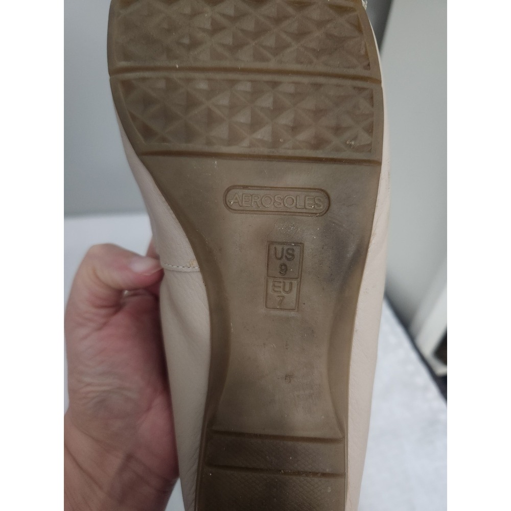 Aerosoles Womens Beige White Gold Chain Link Ballet Flats Size 9 US 7 EU - Picture 5 of 7
